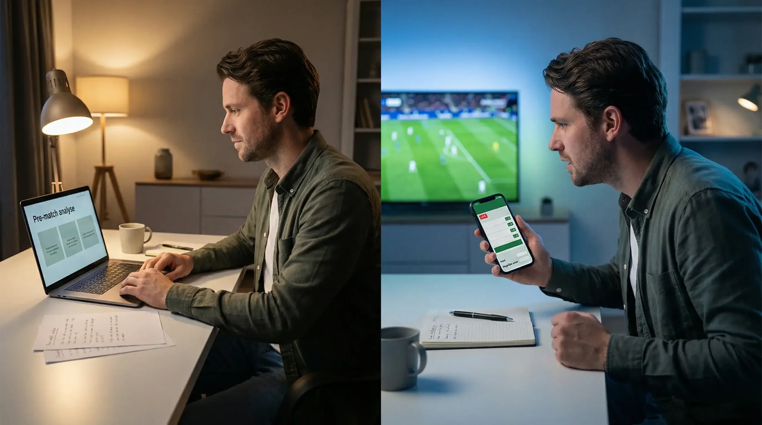 Pre-match versus live wedden vergelijking